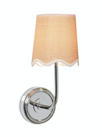 Load image into Gallery viewer, Elegant Curve-Arm Fabric Shade Wall Sconce – Modern Metal Base Wall Light for Living Room
