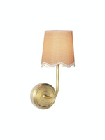 Load image into Gallery viewer, Elegant Curve-Arm Fabric Shade Wall Sconce – Modern Metal Base Wall Light for Living Room