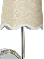 Load image into Gallery viewer, Elegant Curve-Arm Fabric Shade Wall Sconce – Modern Metal Base Wall Light for Living Room
