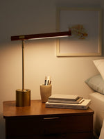 Load image into Gallery viewer, Moss Linear Wood Led Table Lamp - Modern Cordless Bedside Style