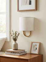 Load image into Gallery viewer, Nolvara Fabric Shade Wall Lamp - Modern Bedroom Wall Sconce for Cozy Lighting
