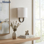 Load image into Gallery viewer, Nolvara Fabric Shade Wall Lamp - Modern Bedroom Wall Sconce for Cozy Lighting