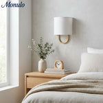 Load image into Gallery viewer, Nolvara Fabric Shade Wall Lamp - Modern Bedroom Wall Sconce for Cozy Lighting