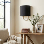 Cargar imagen en el visor de la Galería, Lámpara de pared con pantalla de tela Nolvara: aplique moderno para dormitorio con una iluminación acogedora