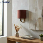 Load image into Gallery viewer, Nolvara Fabric Shade Wall Lamp - Modern Bedroom Wall Sconce for Cozy Lighting