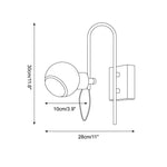 Bild in Gallery-Viewer laden, Adjustable Chrome and Color Spotlight Wall Lamp - dimension drawing 5