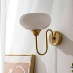 Load image into Gallery viewer, Curved Metal and Glass Plug-In Wall Sconce product view 17