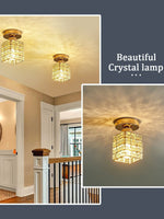 Load image into Gallery viewer, Modern Semi-Recessed Crystal Ceiling Lamp
