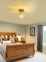 Load image into Gallery viewer, Modern Semi-Recessed Crystal Ceiling Lamp