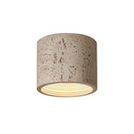 Load image into Gallery viewer, Cylindrical Travertine Lamp - LED Wabi Sabi Ceiling Light for Modern Homes