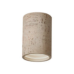 Load image into Gallery viewer, Cylindrical Travertine Lamp - LED Wabi Sabi Ceiling Light for Modern Homes