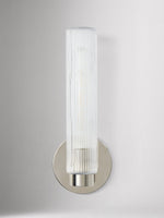 Load image into Gallery viewer, Rivora Fluted Glass Tube Sconce - Classic Ribbed Vanity Lighting