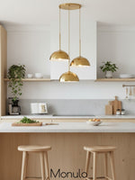 Load image into Gallery viewer, Parvion 3 Light Dome Chandelier - Modern Metal Chandelier For Dining