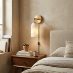 Charger l'image dans la visionneuse de galerie, Pillar Alabaster Plug-In Wall Light with Inline Switch - product image 2
