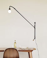 Cargar imagen en el visor de la Galería, Pivoting Long-Arm Black Wall Lamp product view 12