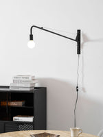 Cargar imagen en el visor de la Galería, Pivoting Long-Arm Black Wall Lamp product view 18