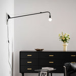 Cargar imagen en el visor de la Galería, Pivoting Long-Arm Black Wall Lamp product view 21