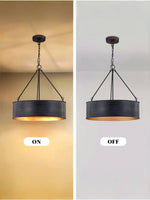 Load image into Gallery viewer, Drum Pendant Light – Industrial Black Pendant Light for Dining Room