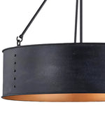 Load image into Gallery viewer, Drum Pendant Light – Industrial Black Pendant Light for Dining Room