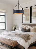 Load image into Gallery viewer, Drum Pendant Light – Industrial Black Pendant Light for Dining Room