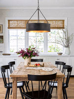 Load image into Gallery viewer, Drum Pendant Light – Industrial Black Pendant Light for Dining Room