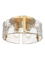 Load image into Gallery viewer, Vintage Semi Flush Mount Ceiling Light - Black and Glass Ceiling Fixture