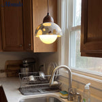 Load image into Gallery viewer, Wabi-sabi Style Water-polished Translucent Stone Retro Pendant Lamp