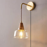 Charger l'image dans la visionneuse de galerie, Clear Bell Glass and Brass Plug-In Wall Lamp product view