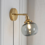 Charger l'image dans la visionneuse de galerie, Ribbed Glass Globe Plug-In Wall Lamp - product view 13