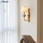 Load image into Gallery viewer, Rowan Classic Fabric Shade Sconce – Ceramic Wall Light for Hallway or Bedroom