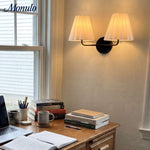 Load image into Gallery viewer, Ruffmeto Textured Pleated Fabric Modern Wall Light for Living Rooms