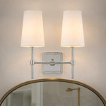 Load image into Gallery viewer, Rowan Elegant White-Linen Shade Wall Lamp – Retro Metal Wall Light for Bedroom & Hallway