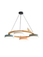 Load image into Gallery viewer, Modern Creative Colourful Circle Bird Chandelier