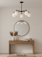 Load image into Gallery viewer, Selvion 5 Light Globe Chandelier - Sculptural Glass Modern Style