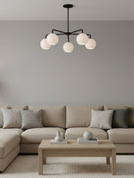 Load image into Gallery viewer, Selvion 5 Light Globe Chandelier - Sculptural Glass Modern Style