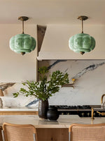 Load image into Gallery viewer, Eloise Scallop Vintage Milk Glass Semi-Flush Mount Pendant Light