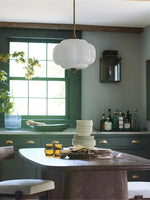 Load image into Gallery viewer, Eloise Scallop Vintage Milk Glass Semi-Flush Mount Pendant Light