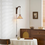 Cargar imagen en el visor de la Galería, Pink Petal Stained-Glass Plug-In Wall Sconce product view
