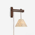 Load image into Gallery viewer, Walnut Swing-Arm Capiz Shell Plug-In Wall Sconce - product view 1