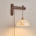 Load image into Gallery viewer, Walnut Swing-Arm Capiz Shell Plug-In Wall Sconce - product view 13