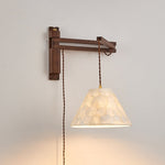 Load image into Gallery viewer, Walnut Swing-Arm Capiz Shell Plug-In Wall Sconce - product view 12