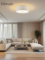 Load image into Gallery viewer, Contemporary Drum Ceiling Light - Fabric Shade Flush Mount for Living Room