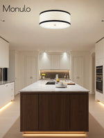 Load image into Gallery viewer, Contemporary Drum Ceiling Light - Fabric Shade Flush Mount for Living Room