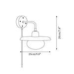 Load image into Gallery viewer, Travertine and Walnut Accent Wall Lamp - dimension drawing 5