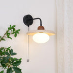 Load image into Gallery viewer, Travertine and Walnut Accent Wall Lamp - product view 2
