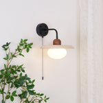 Load image into Gallery viewer, Travertine and Walnut Accent Wall Lamp - product view 7