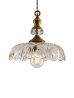 Load image into Gallery viewer, Vintage Brass Clear Glass Flower Pendant Light For Kitchen Island