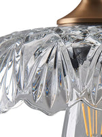 Load image into Gallery viewer, Vintage Brass Clear Glass Flower Pendant Light For Kitchen Island