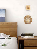 Cargar imagen en el visor de la Galería, Aplique de pared vintage de madera de bambú japonés