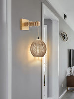 Cargar imagen en el visor de la Galería, Aplique de pared vintage de madera de bambú japonés